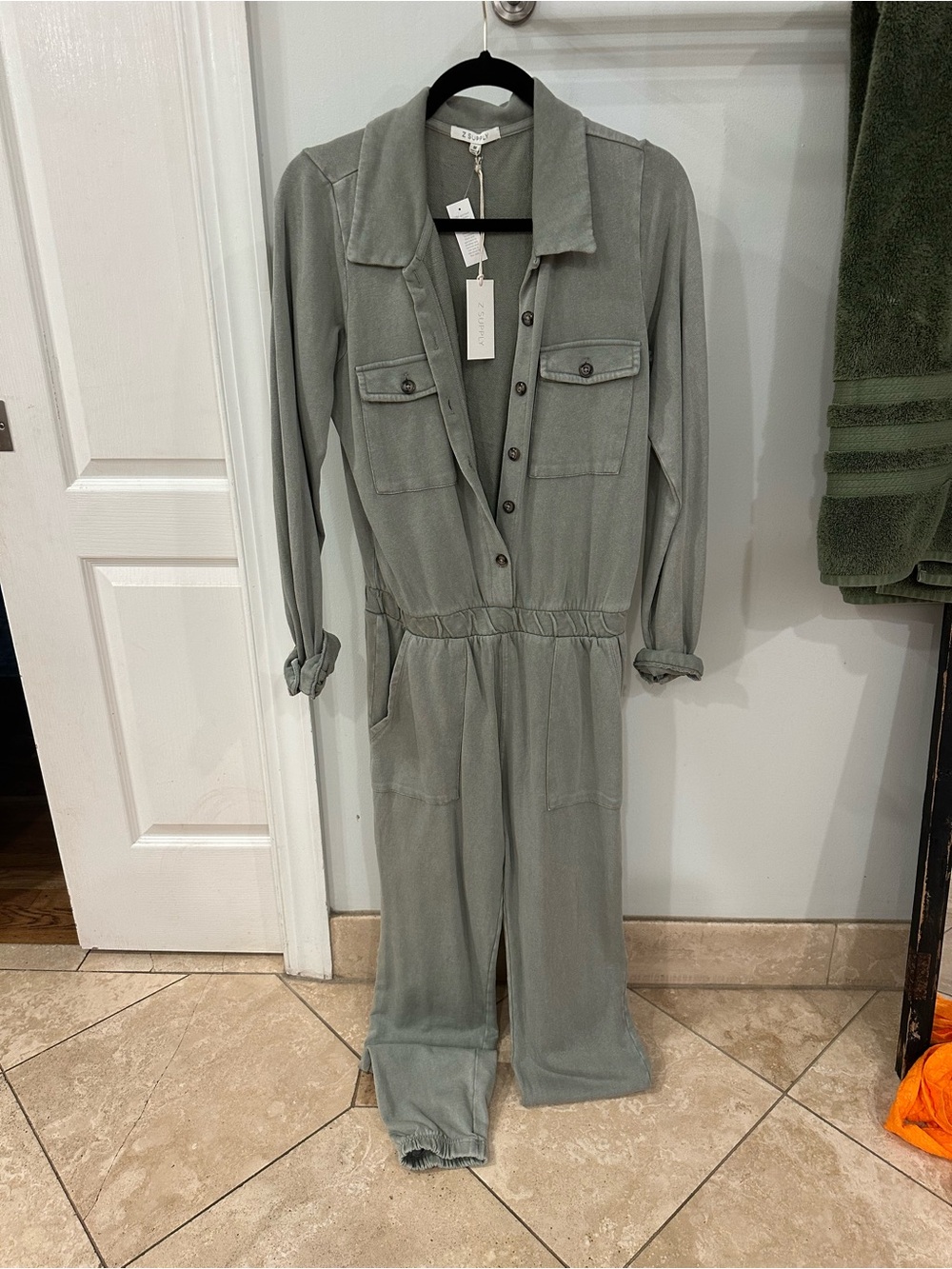 Z Supply Olive Green Utility Jumpsuit